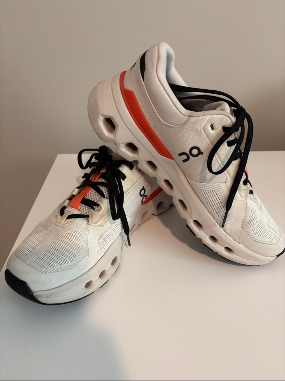 On Running Cloudrunner White Orange Athletic Sneakers